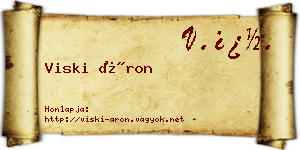 Viski Áron névjegykártya